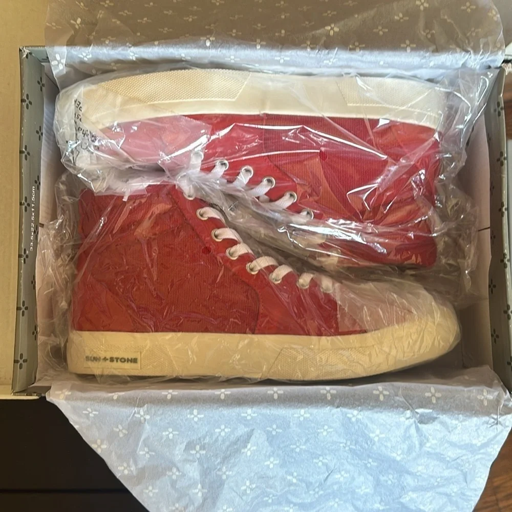 Sun Stone Men’s Red Jett Hi Top Sneakers Size 9, 10 and 11